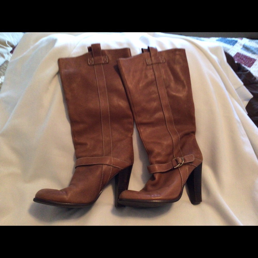 Ralph Lauren tan leather boots